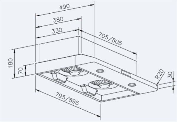 【日成】莊頭北90cm全不銹鋼.半隱藏式排油煙機 TR-5698(90cm) 
