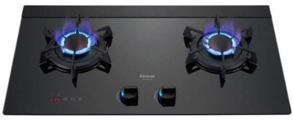 RB-F2620G瓦斯爐-林內-檯面爐-蓮花-定時-藍光LED旋鈕-2小時自動熄火-觸控