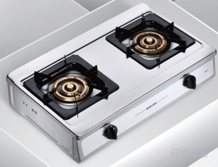 G5611-瓦斯爐-櫻花-櫻花牌-台爐-傳統式-三環-銅爐頭-外觀