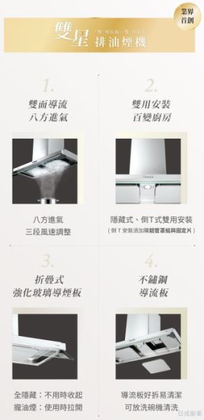 【日成】林內牌 雙導流板排油煙機 RH-9320 