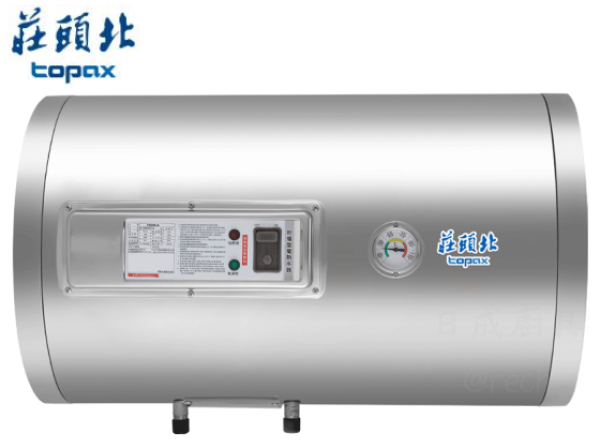 莊頭北12加侖橫掛式儲熱式電熱水器TE-1125W不鏽鋼內桶4KW與6KW功率商品外觀白底圖