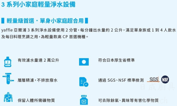 【日成】日本yaffle亞爾浦 WF-321 櫥下型家用二道式淨水器 桃園廚具,日成,日成廚衛生活館,日成廚具,廚具,日本,亞爾浦,淨水器,甜甜價,優惠