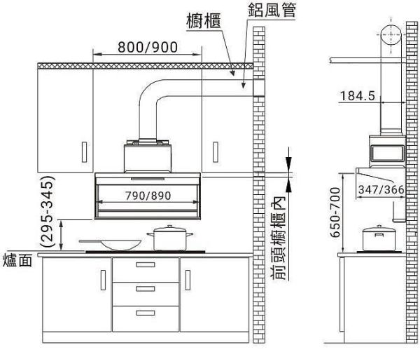 【日成】莊頭北近吸型.隱藏式油煙機 TR-5962 