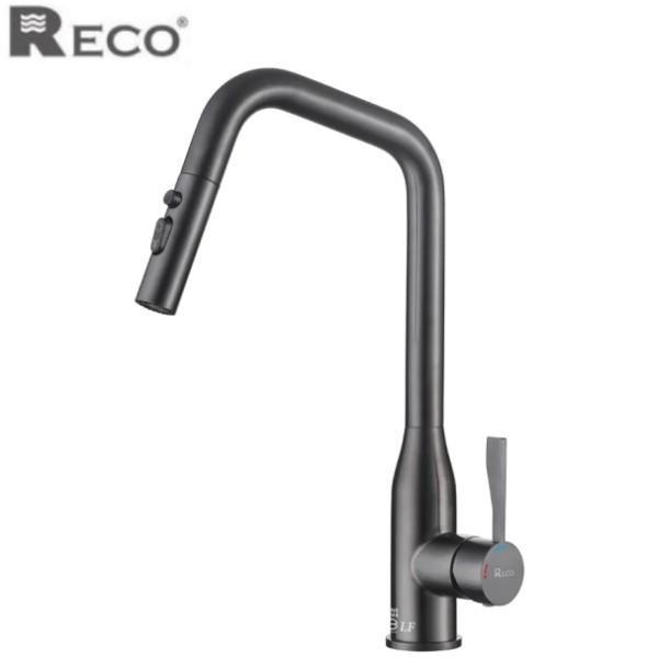 RECO 103257 岩霧灰廚房伸縮水龍頭，質感灰廚房五金配件，伸縮噴槍設計。
