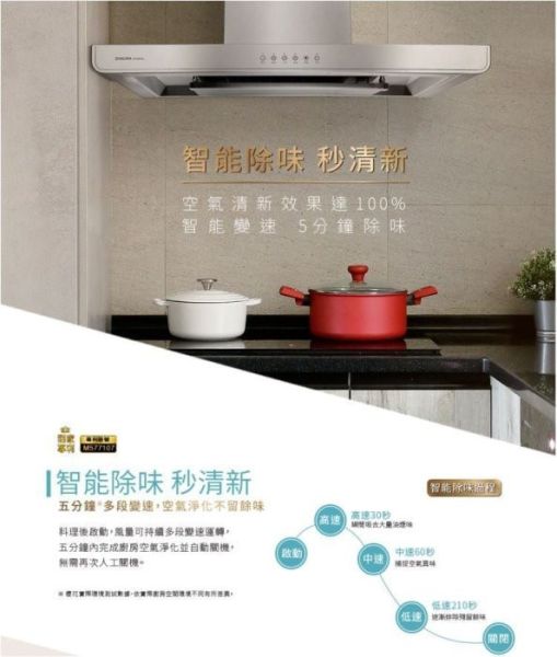 【日成】櫻花牌80cm環吸系列.智能除味.倒T式歐化除油煙機 (R-7765SL) 