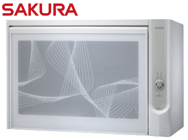 櫻花Q-600C懸掛式烘碗機主圖，60公分機身，具備臭氧殺菌功能，搭配不鏽鋼筷架。