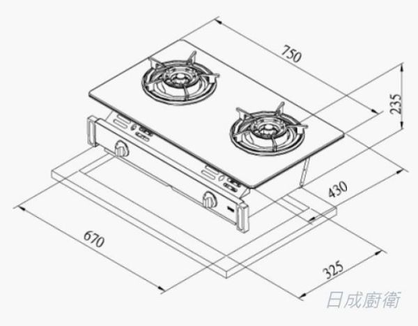 【日成】莊頭北.嵌入式瓦斯爐 TG-7105G 黑玻璃面板 