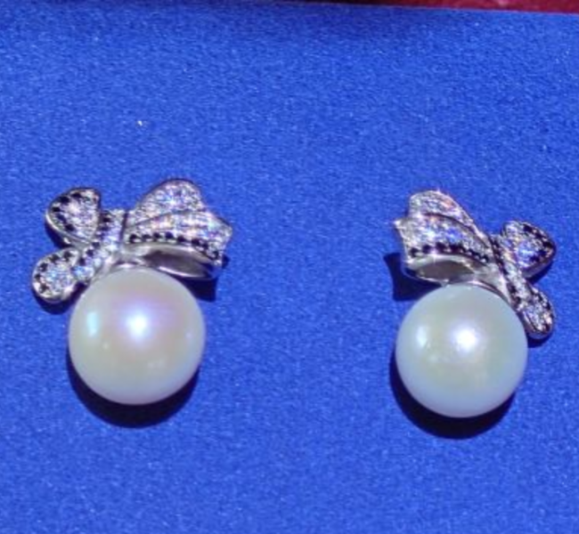 日本天然珍珠耳環 (12-13mm) 