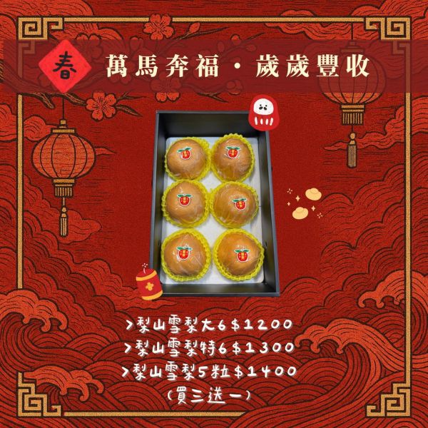 【新春禮盒專區】梨山雪梨禮盒大6入 