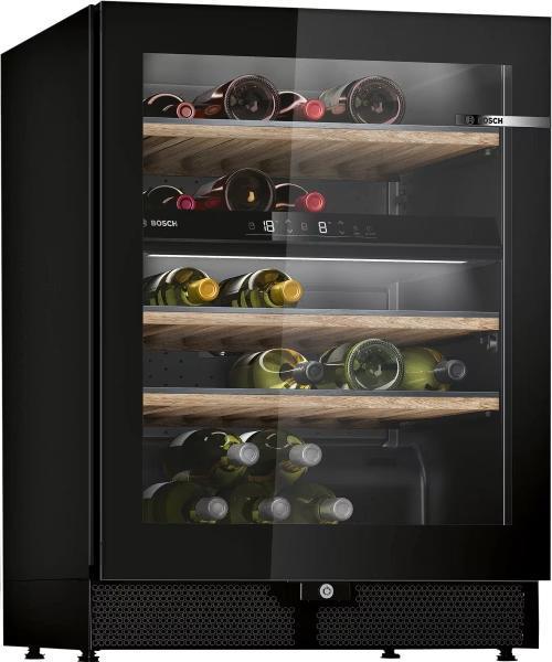 【 BOSCH 博西】KWK16ABGB  雙層控溫 獨立式酒櫃 BOSCH 博西,KWK16ABGB,雙層控溫 獨立式酒櫃,精緻飲品收納,俐落質感設計,飲品保存取用更便利,金亞家電