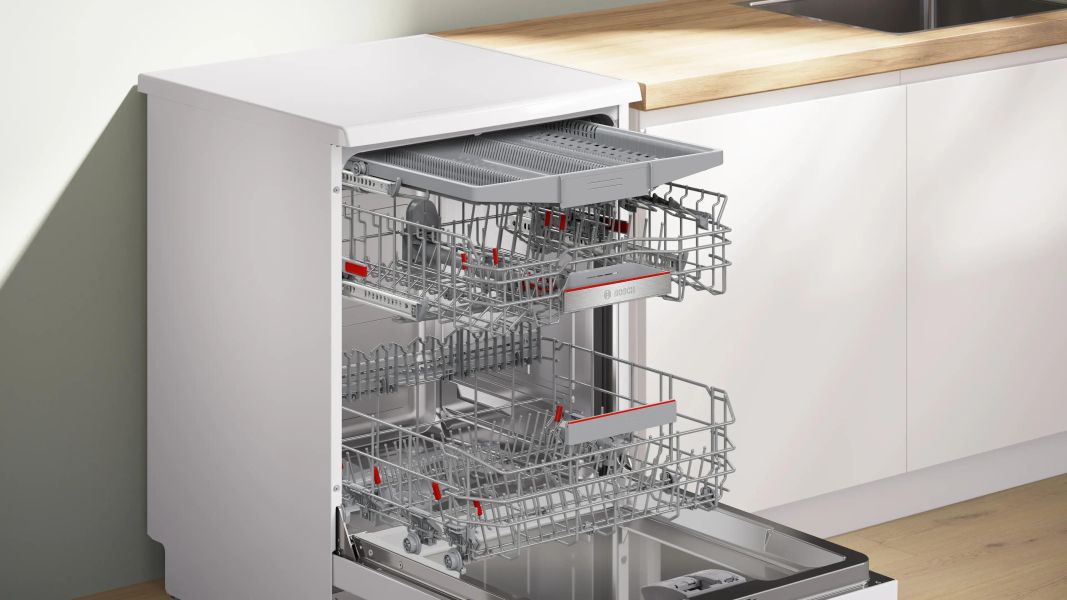 【 BOSCH 博西】SMS6ECW01X  14 人份 6 系列8段洗程獨立式洗碗機 BOSCH 博西,SMS6ECW01X,14 人份 6 系列8段洗程獨立式洗碗機,智慧潔淨烘乾,靈活碗籃收納,省水洗淨更便利,金亞家電