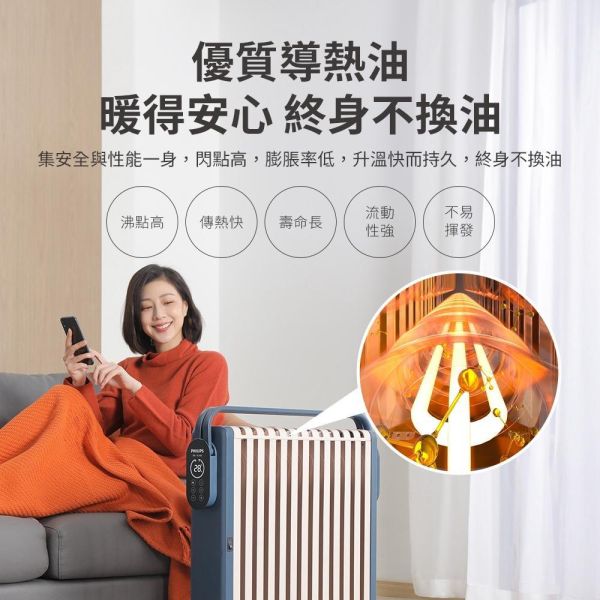 【PHILIPS 飛利浦】AHR3124NYS  智能油燈葉片式取暖機 PHILIPS 飛利浦,AHR3124NYS,智能油燈葉片式取暖機,油燈葉片式,智能溫控晶,隱藏式腳輪,金亞家電