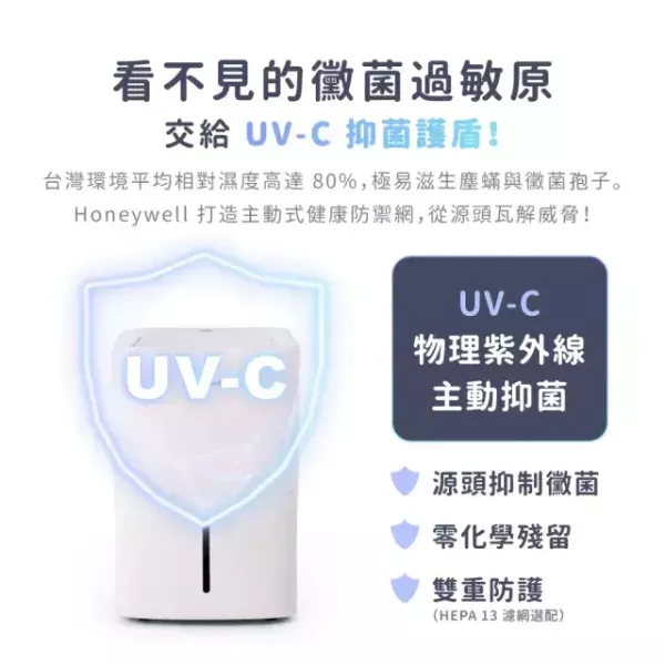 【Honeywell霍尼韋爾】HN16LN  新一級能效 23L 智慧UV除濕機 Honeywell霍尼韋爾,HN16LN,新一級能效 23L 智慧UV除濕機,7.1L大容量水箱,壓縮機3年保固,一級能效極致省電,金亞家電