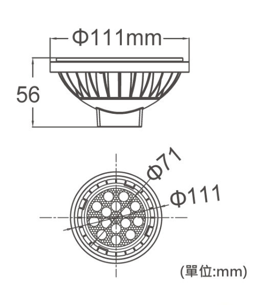 AR111 窄角投射光源模組-貴族黑 