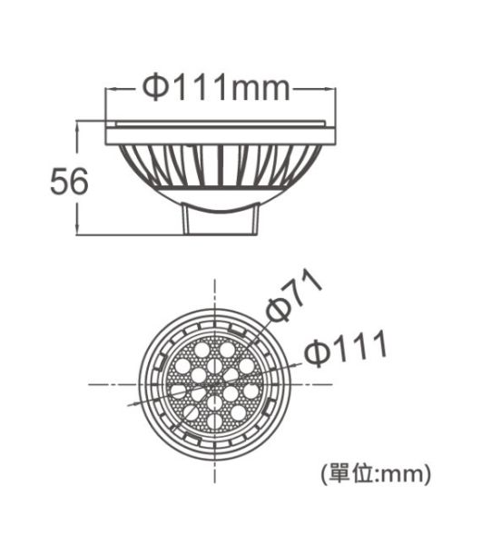 AR111 窄角投射光源模組-質感銀 