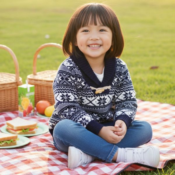 Navy Blue White Sweater BARQUE,針織衫,嬰兒針織,幼兒針織,針織衣,毛衣,保暖上衣