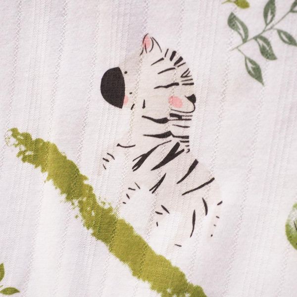 竹節棉無袖連身衣-斑馬小兔 竹節棉連身衣,嬰兒包屁衣,100%純棉,MIT童裝,斑馬小兔,無袖連身衣,環保印染,寶寶衣服,夏日童裝,台灣製童裝