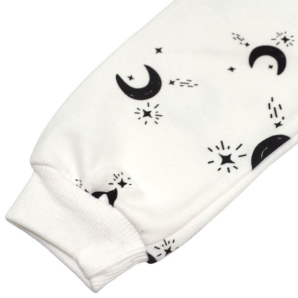 有機棉連帽雙拉鍊長袖連身衣-星星月亮 秋冬寶寶衣,寶寶保暖衣,嬰兒長袖連身衣,有機棉寶寶衣,新生兒厚棉服,嬰兒外出服,秋冬嬰兒服飾,台灣製嬰兒衣,保暖和尚服