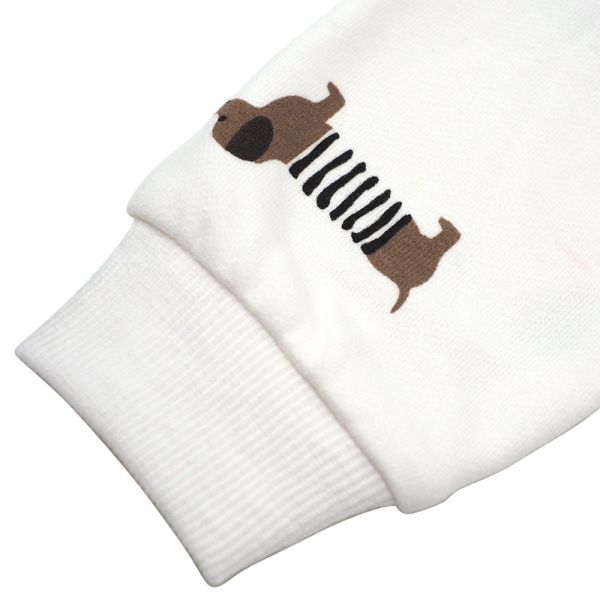 有機棉連帽雙拉鍊長袖連身衣-彈簧狗 有機棉童裝, 寶寶連帽連身衣, 彈簧狗連身衣, 100%有機棉, MIT童裝, 台灣製造嬰兒服, 親膚透氣連身衣, 嬰幼兒連身衣, 可愛童裝推薦, 友善環境服飾, 寶寶穿搭, 彈簧狗圖案, 無毒有機棉質連身衣, 嬰兒連帽衫。