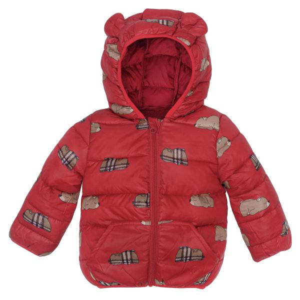 嬰兒羽絨外套-格紋泰迪熊 嬰幼兒羽絨連身衣,嬰幼兒羽絨外套,羽絨外套,保暖外套,連身外套