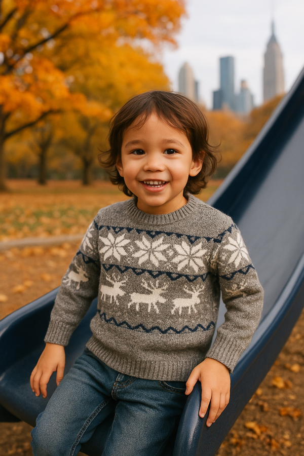 Fair Isle Sweater - Gray BARQUE,針織衫,嬰兒針織,幼兒針織,針織衣,毛衣,保暖上衣