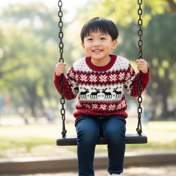 Fair Isle Sweater - Red BARQUE,針織衫,嬰兒針織,幼兒針織,針織衣,毛衣,保暖上衣