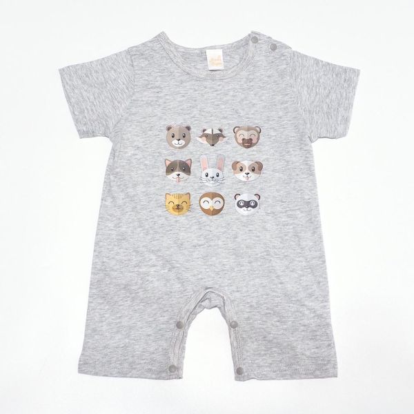 薄棉短袖連身衣-動物森友會 寶寶連身衣,純棉童裝,台灣製童裝,嬰兒短袖,包屁衣,動物森友會,純棉包屁衣,嬰兒服飾,台灣製造,短袖連身衣