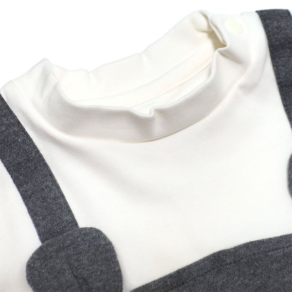 純棉連身衣-可愛小熊 假兩件連身衣,寶寶吊帶褲,小熊童裝,純棉哈衣,男寶外出服,嬰兒紳士服,長袖爬服,造型連身衣,抓周服裝,滿月禮