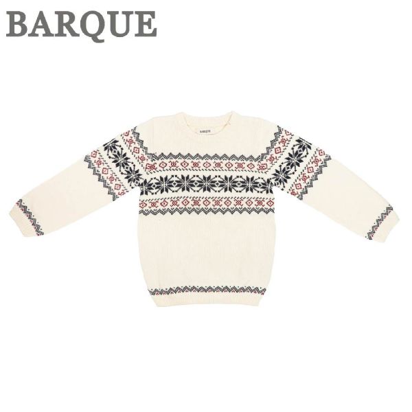 Fair Isle Sweater - White BARQUE,針織衫,嬰兒針織,幼兒針織,針織衣,毛衣,保暖上衣