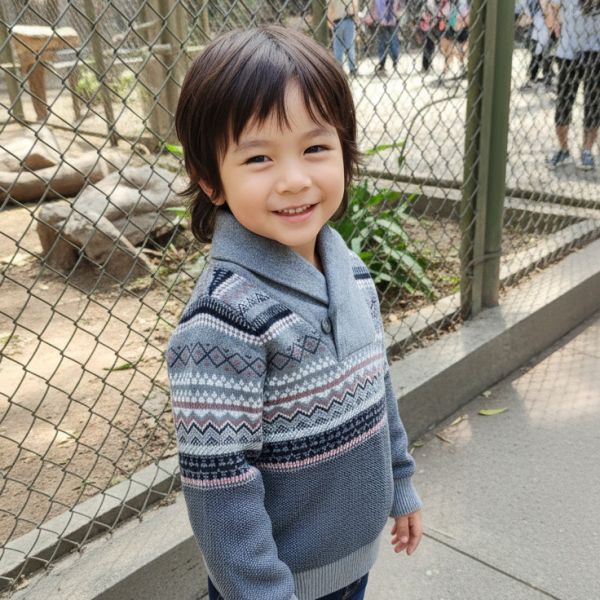 Jacquard Shawl Collar Sweater BARQUE,針織衫,嬰兒針織,幼兒針織,針織衣,毛衣,保暖上衣