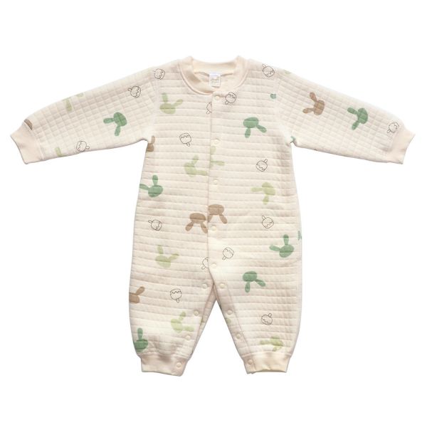 有機棉鋪棉連身衣-冰棒兔兔 秋冬寶寶衣,寶寶保暖衣,嬰兒長袖連身衣,有機棉寶寶衣,新生兒厚棉服,嬰兒外出服,秋冬嬰兒服飾,台灣製嬰兒衣,保暖和尚服