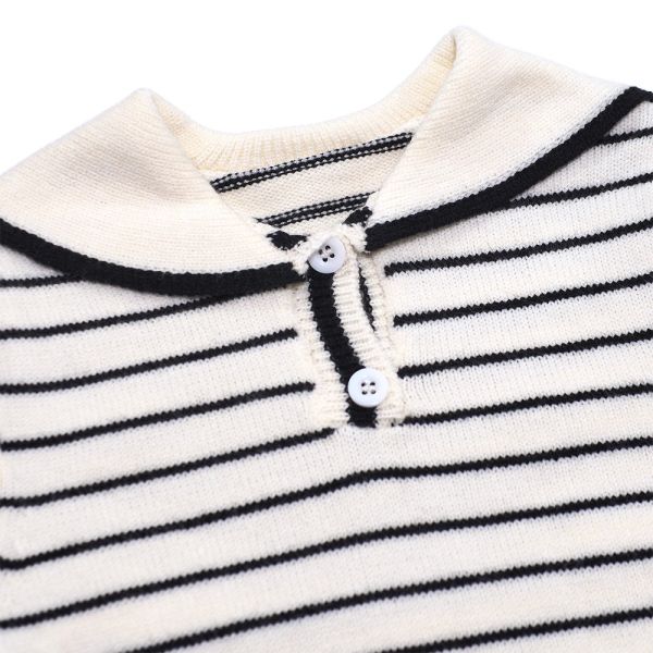 海軍風條紋針織連身衣 寶寶連身衣,嬰兒針織衫,海軍風童裝,水手領,包屁衣,哈衣,秋冬童裝,彌月禮物,棉質連身衣,條紋哈衣