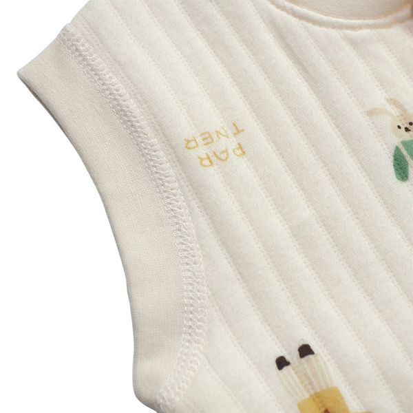 有機棉鋪棉背心-兔兔先生 秋冬寶寶衣,寶寶保暖衣,嬰兒長袖連身衣,有機棉寶寶衣,新生兒厚棉服,嬰兒外出服,秋冬嬰兒服飾,台灣製嬰兒衣,保暖和尚服