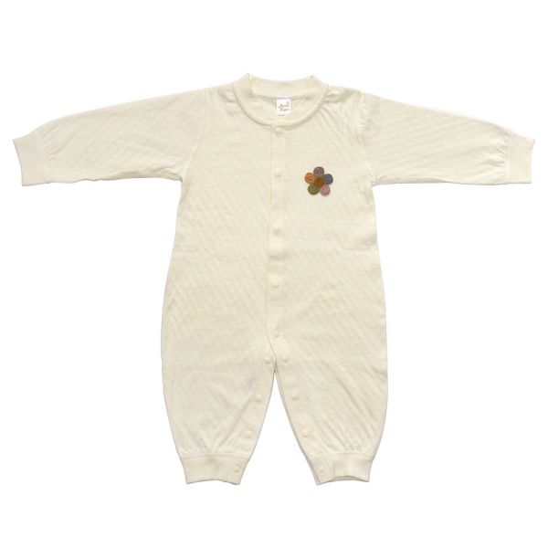 有機棉連身衣-小花 有機棉,秋冬寶寶衣,寶寶睡衣,一件式,嬰兒睡衣,台灣製造敏感肌衣服,透氣衣物,天然有機棉