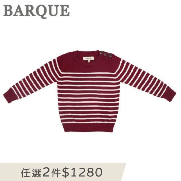 Breton Stripe Sweater - Red&White BARQUE,針織衫,嬰兒針織,幼兒針織,針織衣,毛衣,保暖上衣