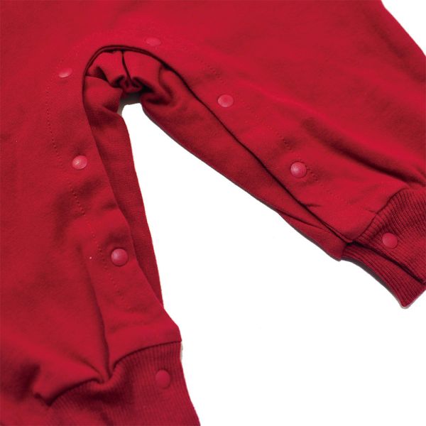 純棉連身衣套裝-紅色熊熊 秋冬寶寶衣,寶寶保暖衣,嬰兒長袖連身衣,有機棉寶寶衣,新生兒厚棉服,嬰兒外出服,秋冬嬰兒服飾,台灣製嬰兒衣,保暖和尚服