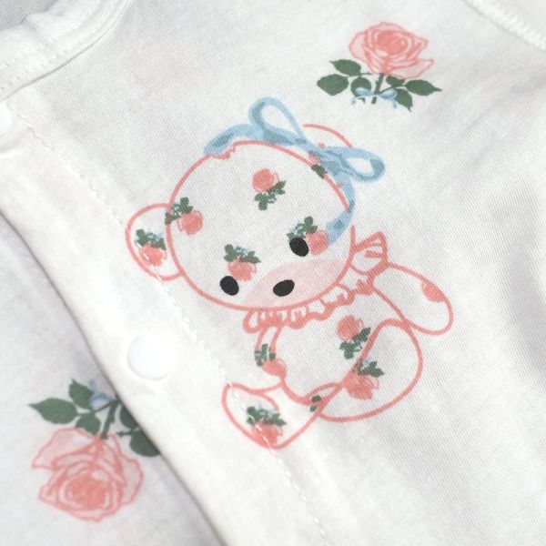 竹纖維短袖連身衣-花朵小熊 竹纖維連身衣,嬰兒短袖連身衣,台灣製童裝,竹纖維童裝,包屁衣推薦,親膚嬰兒服,吸濕排汗童裝,環保印染,夏季連身衣,花朵小熊