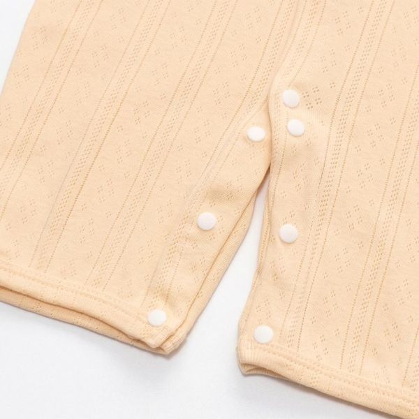 有機棉短袖連身衣-可愛小兔(米) 有機棉短袖連身衣,可愛小兔,100%有機棉,台灣製童裝,環保印染,嬰兒親膚衣物,包屁衣,寶寶外出服