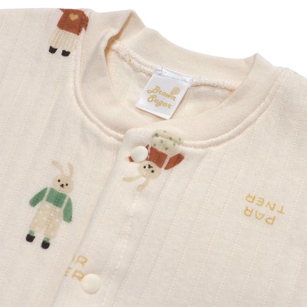 有機棉鋪棉背心-兔兔先生 秋冬寶寶衣,寶寶保暖衣,嬰兒長袖連身衣,有機棉寶寶衣,新生兒厚棉服,嬰兒外出服,秋冬嬰兒服飾,台灣製嬰兒衣,保暖和尚服