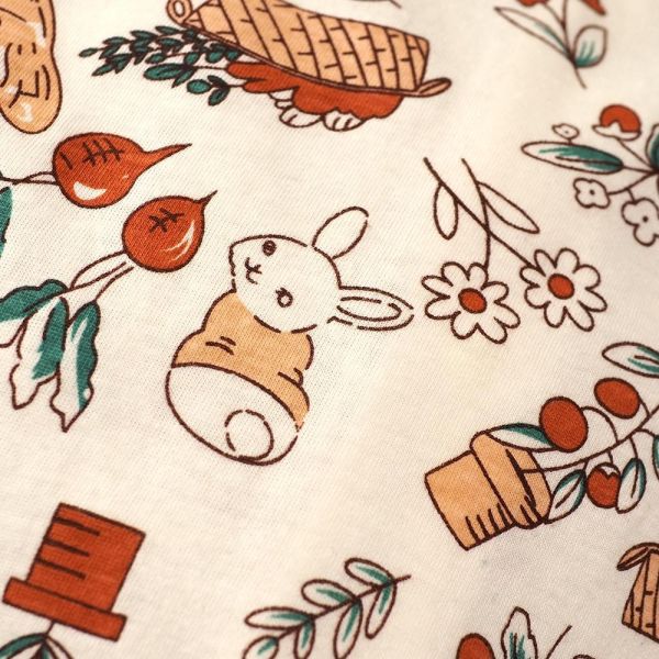 薄棉短袖連身衣-紅蘿蔔小兔 薄棉短袖連身衣,紅蘿蔔小兔,100%純棉,台灣製童裝,環保印染,嬰兒棉質衣物,透氣連身衣,寶寶夏日服飾