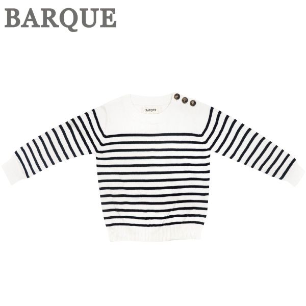 Breton Stripe Sweater - White&black BARQUE,針織衫,嬰兒針織,幼兒針織,針織衣,毛衣,保暖上衣