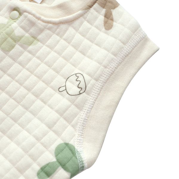 有機棉鋪棉背心-冰棒兔兔 秋冬寶寶衣,寶寶保暖衣,嬰兒長袖連身衣,有機棉寶寶衣,新生兒厚棉服,嬰兒外出服,秋冬嬰兒服飾,台灣製嬰兒衣,保暖和尚服