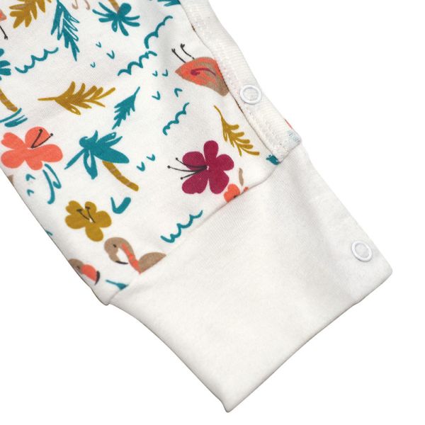 純棉排扣式長袖連身衣-繽紛花園 秋冬寶寶衣,寶寶保暖衣,嬰兒長袖連身衣,有機棉寶寶衣,新生兒厚棉服,嬰兒外出服,秋冬嬰兒服飾,台灣製嬰兒衣,保暖和尚服