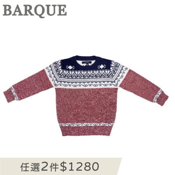 Nordic Crewneck Sweater BARQUE,針織衫,嬰兒針織,幼兒針織,針織衣,毛衣,保暖上衣