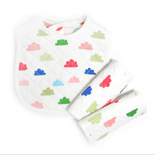 【只送不賣】有機棉揹帶口水巾３件組，孕婦褲下單滿３件立即送限量好禮(隨機贈) 