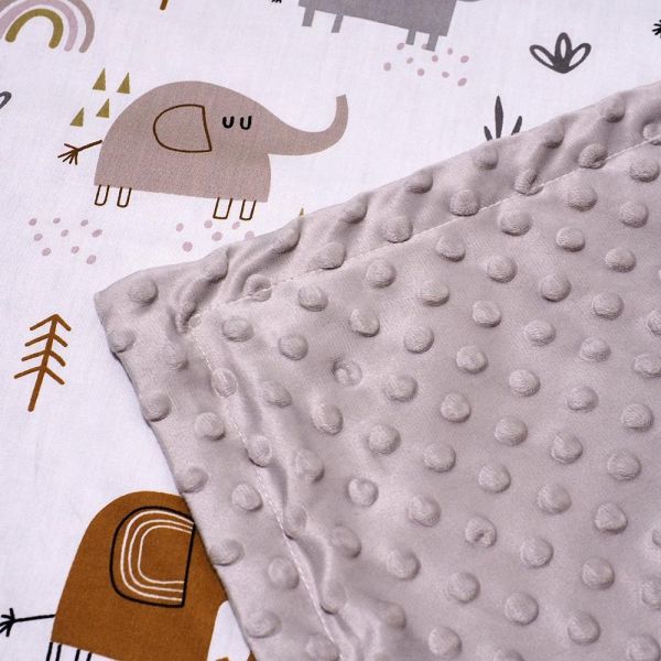 純棉安撫毯-彩虹大象 有機棉,天然,無毒,過敏,有機,異位性皮膚炎,新生兒,嬰兒,新生兒衣物,嬰幼兒,包屁衣,竹纖維,透氣,汗疹,濕疹,童裝,GOTS,呼吸道,癢,熱,汗,睡過夜,安撫毯,嬰兒帽