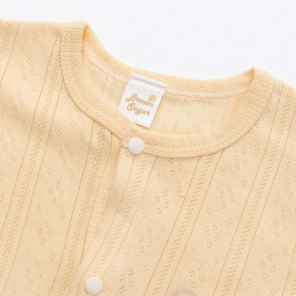 有機棉短袖連身衣-可愛小兔(米) 有機棉短袖連身衣,可愛小兔,100%有機棉,台灣製童裝,環保印染,嬰兒親膚衣物,包屁衣,寶寶外出服