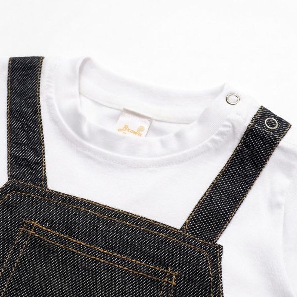 吊帶褲短袖連身衣 吊帶褲短袖連身衣,100%純棉,嬰兒連身衣,台灣製童裝,環保印染,寶寶穿搭,包屁衣,吊帶褲