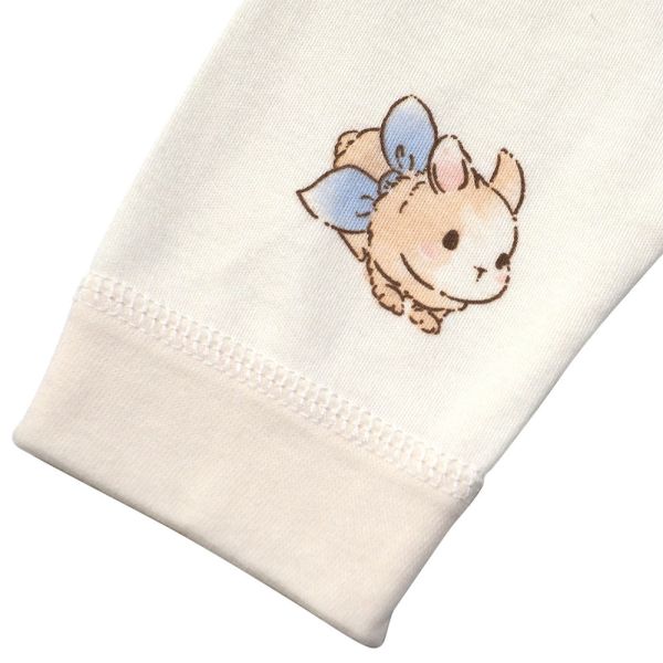 有機棉排扣式長袖連身衣-圍巾小兔 有機棉連身衣,GOTS有機棉,台灣製嬰兒服,低敏童裝,新生兒有機棉,無毒嬰幼兒服飾,有機棉兔裝,嬰兒有機棉衣物