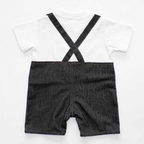 吊帶褲短袖連身衣 吊帶褲短袖連身衣,100%純棉,嬰兒連身衣,台灣製童裝,環保印染,寶寶穿搭,包屁衣,吊帶褲